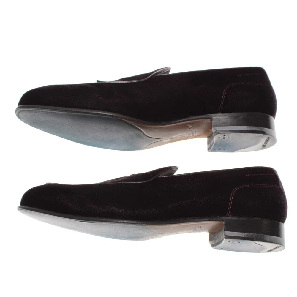 Di Bianco NWB Tasseled Slip On Loafers Size 9 US in Dark Purple Velvet